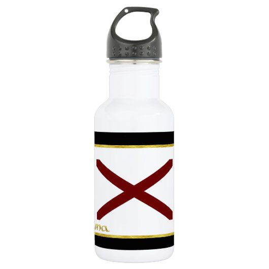 Alabama-Flagge Edelstahlflasche (Vorderseite)