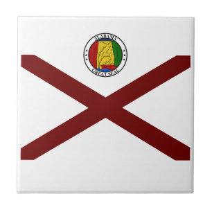 Alabama-Flagge Fliese