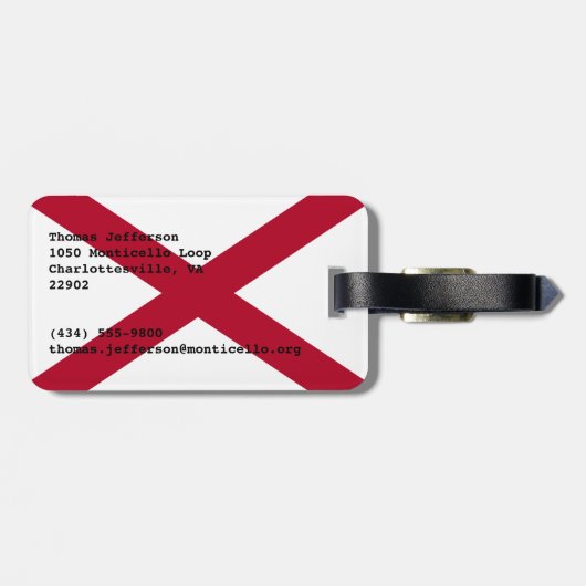 Alabama-Flagge Gepäckanhänger (Rückseite horizontal)