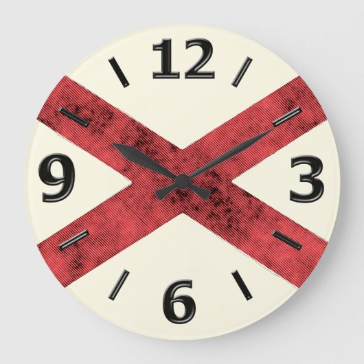 ALABAMA-FLAGGE GROßE WANDUHR (Vorderseite)