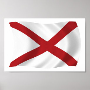 Alabama-Flagge Poster Druck