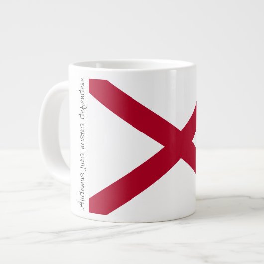 Alabama-Flagge und Motto-Tasse Jumbo-Tasse (Vorderseite Links)