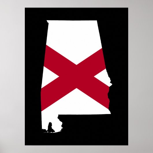 Alabama-Flaggenfarben Poster (Vorne)