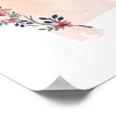 Alabama Floral Watercolor Staat Poster (Ecke)