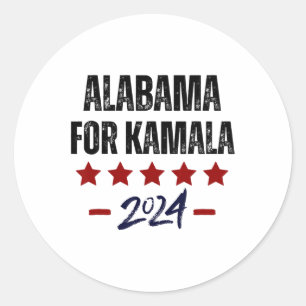 Alabama für Kamala 2024 CNC Kamala Harris Unterstü Runder Aufkleber
