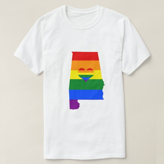 Alabama Gay Pride Rainbow Flag Herz GLBTQ Design T-Shirt (Design vorne)