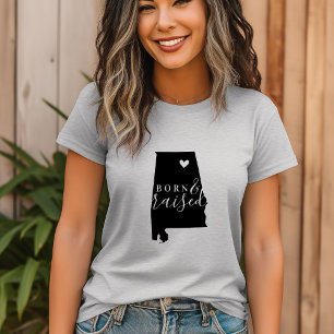 Alabama Geborenes und erhöhtes Staat T-Shirt