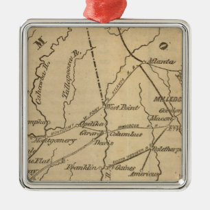 Alabama, Georgia, Florida Silbernes Ornament