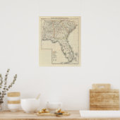 Alabama, Georgien, South Carolina und Florida Poster (Küche)