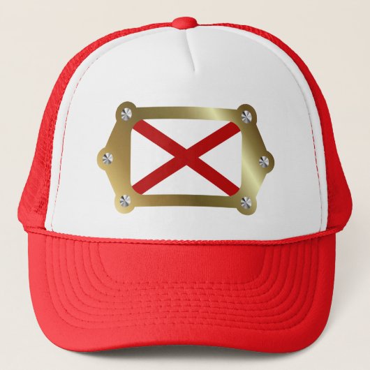 Alabama gerahmt Flag Hat Truckerkappe (Vorderseite)