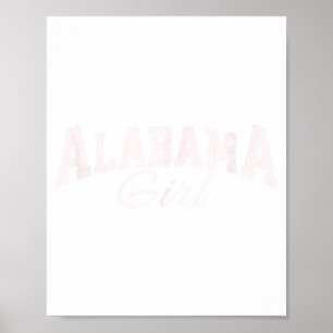 Alabama Girl, Vintage Varsity Style Druck. Frauen& Poster