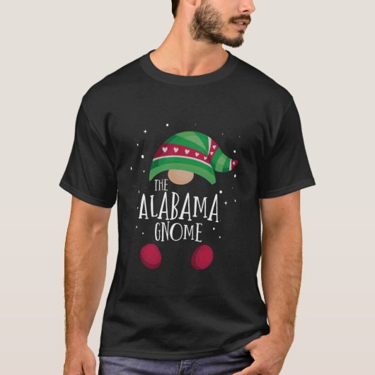 Alabama Gnome Family Matching Christmas Pajamas T-Shirt (Vorderseite)
