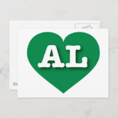 Alabama Green Heart - I Liebe AL Postkarte (Vorne/Hinten)