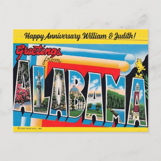 Alabama Greeting All Occasion Postcard Postkarte (Vorderseite)