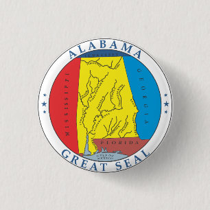 Alabama großes Siegel Button