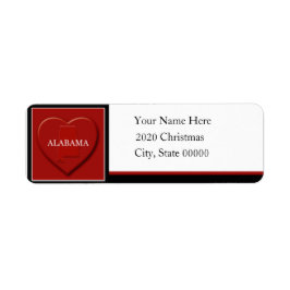 Alabama Heart Map Custom Return Address Label