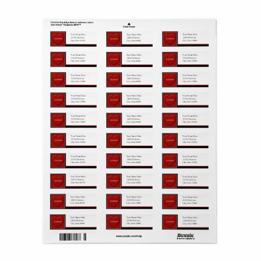 Alabama Heart Map Custom Return Address Label (Vorne)
