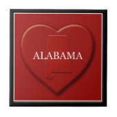 Alabama Heart Map Tile Fliese (Vorderseite)