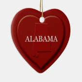 Alabama Heart Map Weihnachtsdekoration Keramik Ornament (Rechts)