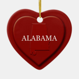 Alabama Heart Map Weihnachtsdekoration Keramik Ornament