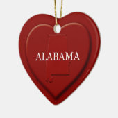 Alabama Heart Map Weihnachtsdekoration Keramik Ornament (Links)