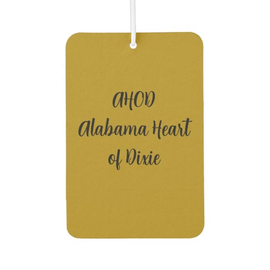 Alabama Heart of Dixie Monogram Autolufterfrischer (Vorderseite)