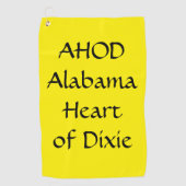 Alabama Heart of Dixie Monogram Golfhandtuch (Vorderseite)