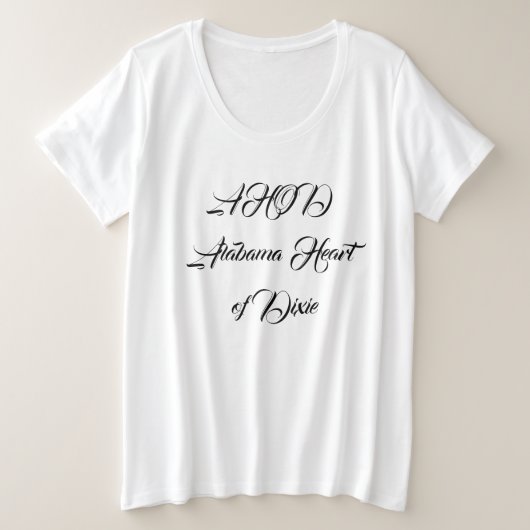 Alabama Heart of Dixie Monogram Große Größe T-Shirt (Design vorne)