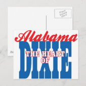 Alabama Heart of Dixie Postkarte (Vorne/Hinten)