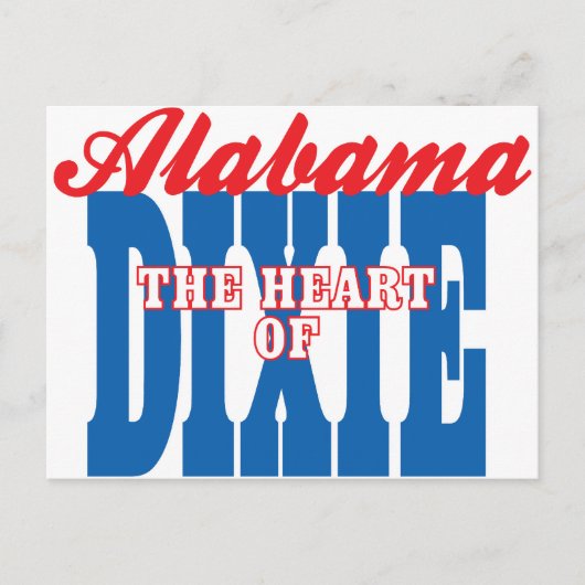 Alabama Heart of Dixie Postkarte (Vorderseite)