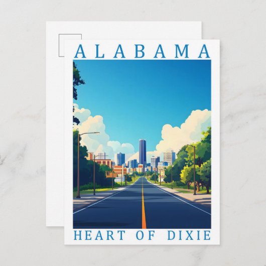 Alabama Heart of Dixie USA Travel Place Postkarte (Vorne/Hinten)