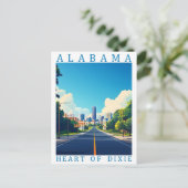 Alabama Heart of Dixie USA Travel Place Postkarte (Stehend Vorderseite)