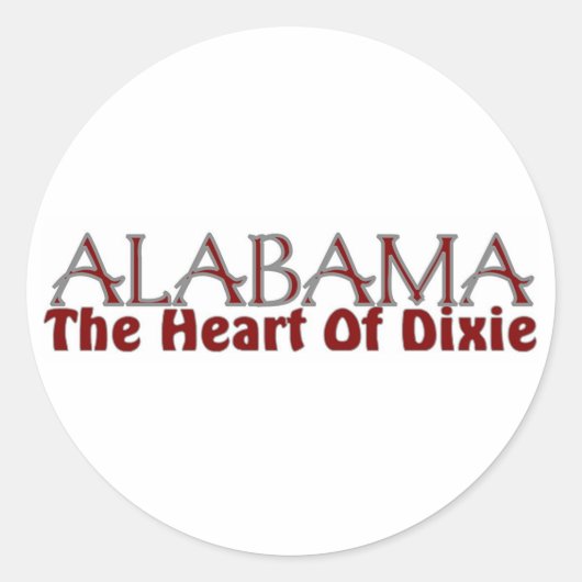 Alabama Herz der Dixie-Aufkleber Runder Aufkleber (Vorderseite)