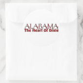 Alabama Herz der Dixie-Aufkleber Runder Aufkleber (Tasche)