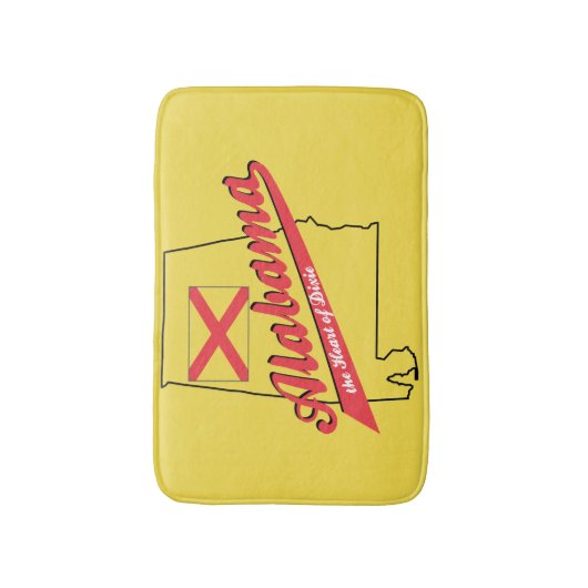 Alabama Herz von Dixie Badematte (Vorderseite Vertikal)