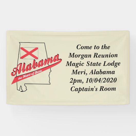 Alabama Herz von Dixie Banner (Horizontal)