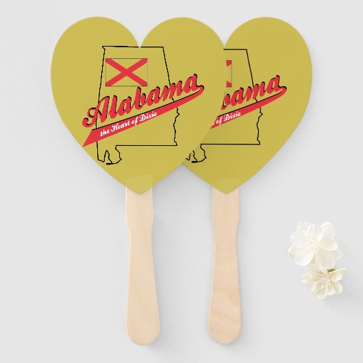 Alabama Herz von Dixie Fächer (Vorne und Hinten)