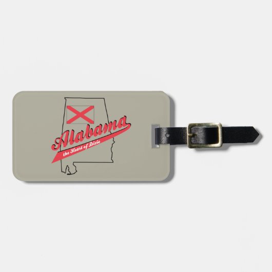 Alabama Herz von Dixie Gepäckanhänger (Vorderseite horizontal)