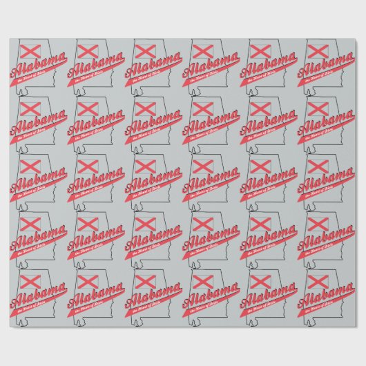 Alabama Herz von Dixie Geschenkpapier (Flach)