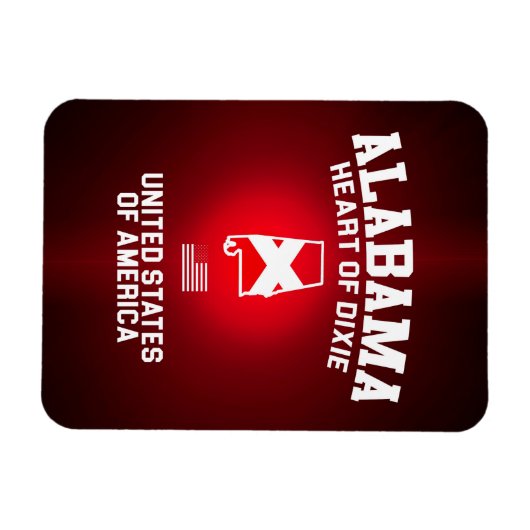 Alabama Herz von Dixie Magnet (Horizontal)