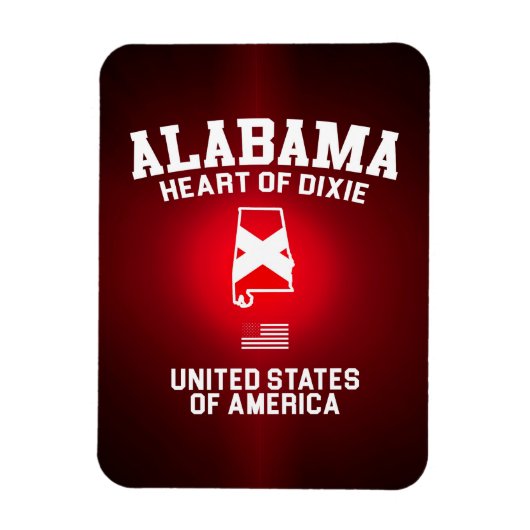 Alabama Herz von Dixie Magnet (Vertikal)