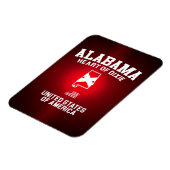 Alabama Herz von Dixie Magnet (Linke Seite)