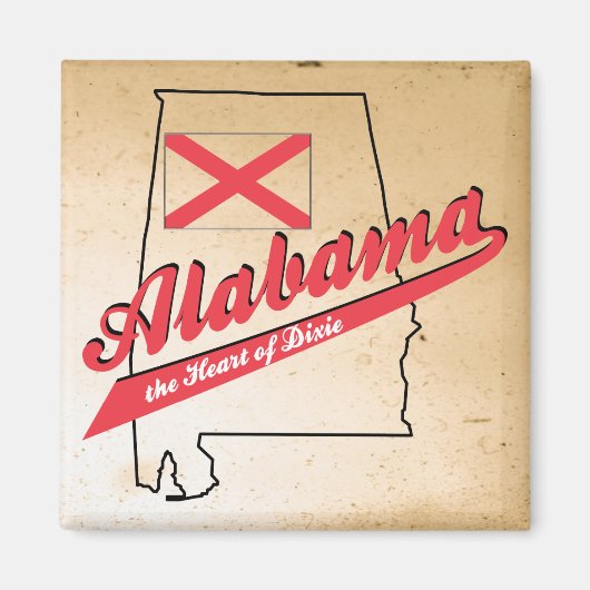 Alabama Herz von Dixie Magnet (Vorne)