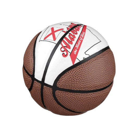Alabama Herz von Dixie Mini Basketball (angewinkelt)