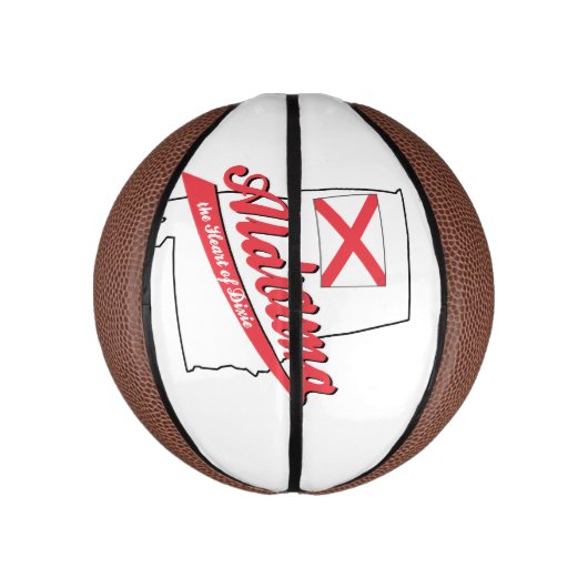 Alabama Herz von Dixie Mini Basketball (Vertikal)