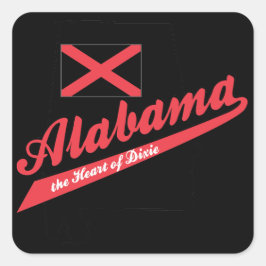 Alabama Herz von Dixie Quadratischer Aufkleber