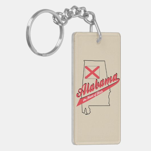 Alabama Herz von Dixie Schlüsselanhänger (Vorderseite links)