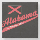 Alabama Herz von Dixie Steinuntersetzer (Vorderseite)