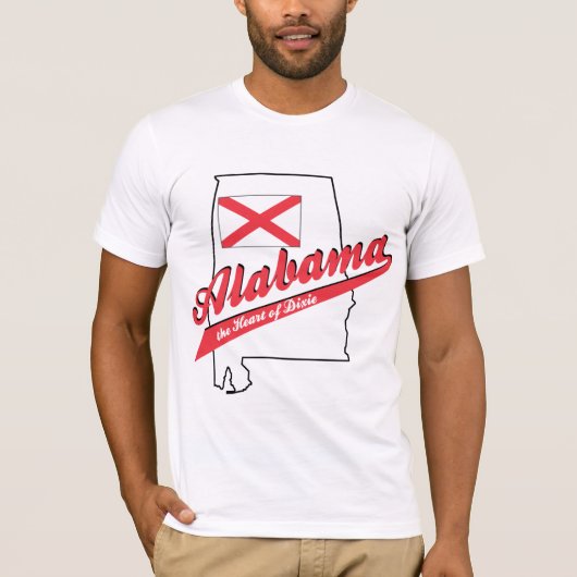 Alabama Herz von Dixie T-Shirt (Vorderseite)
