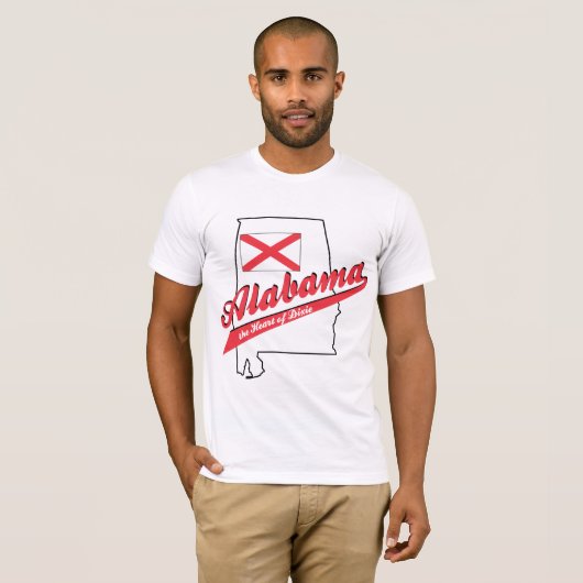 Alabama Herz von Dixie T-Shirt (Vorne ganz)